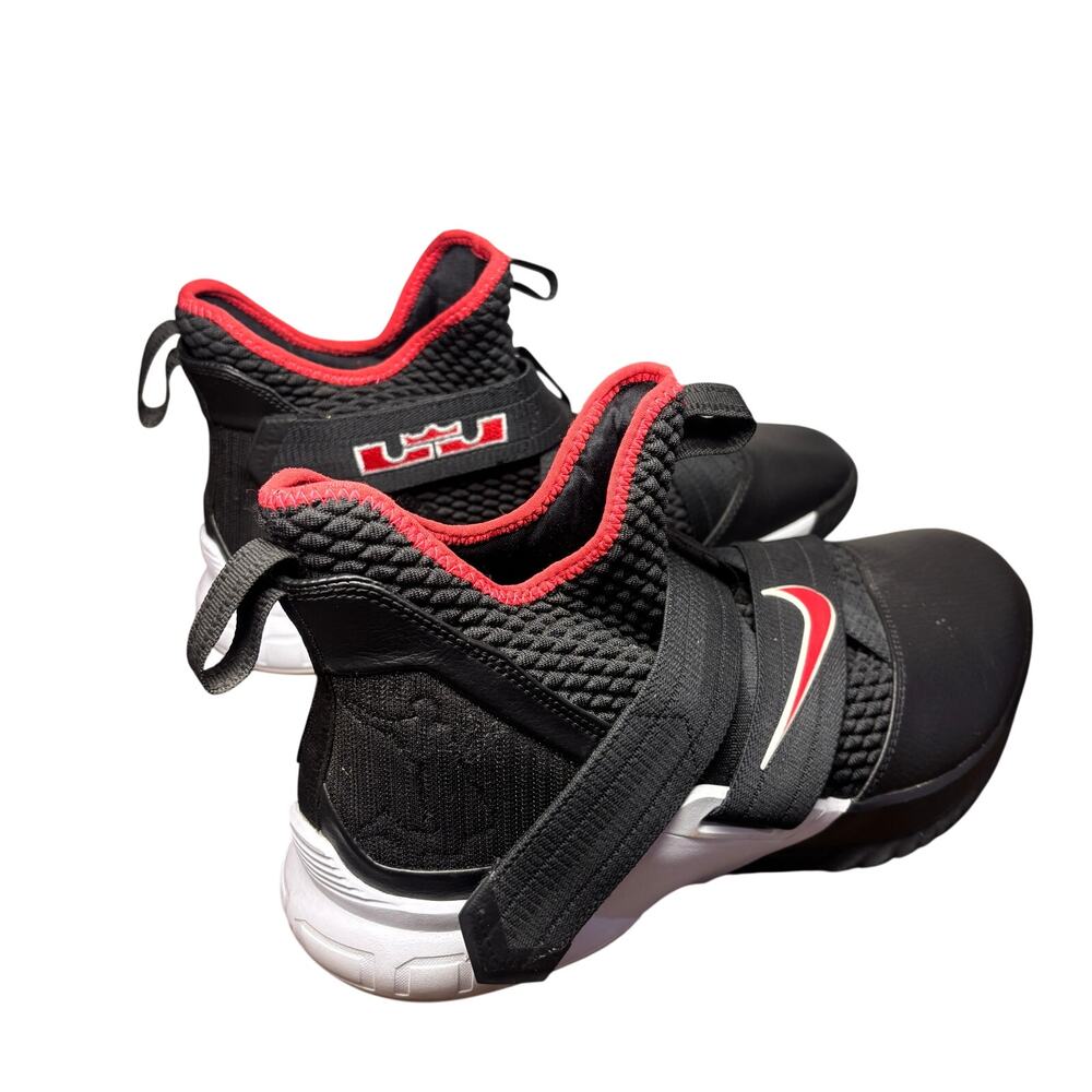 Nike LeBron Soldier 12 Bred US 12 Black Red Sneakers Athletic Shoes AO2609-001 - Picture 2 of 11